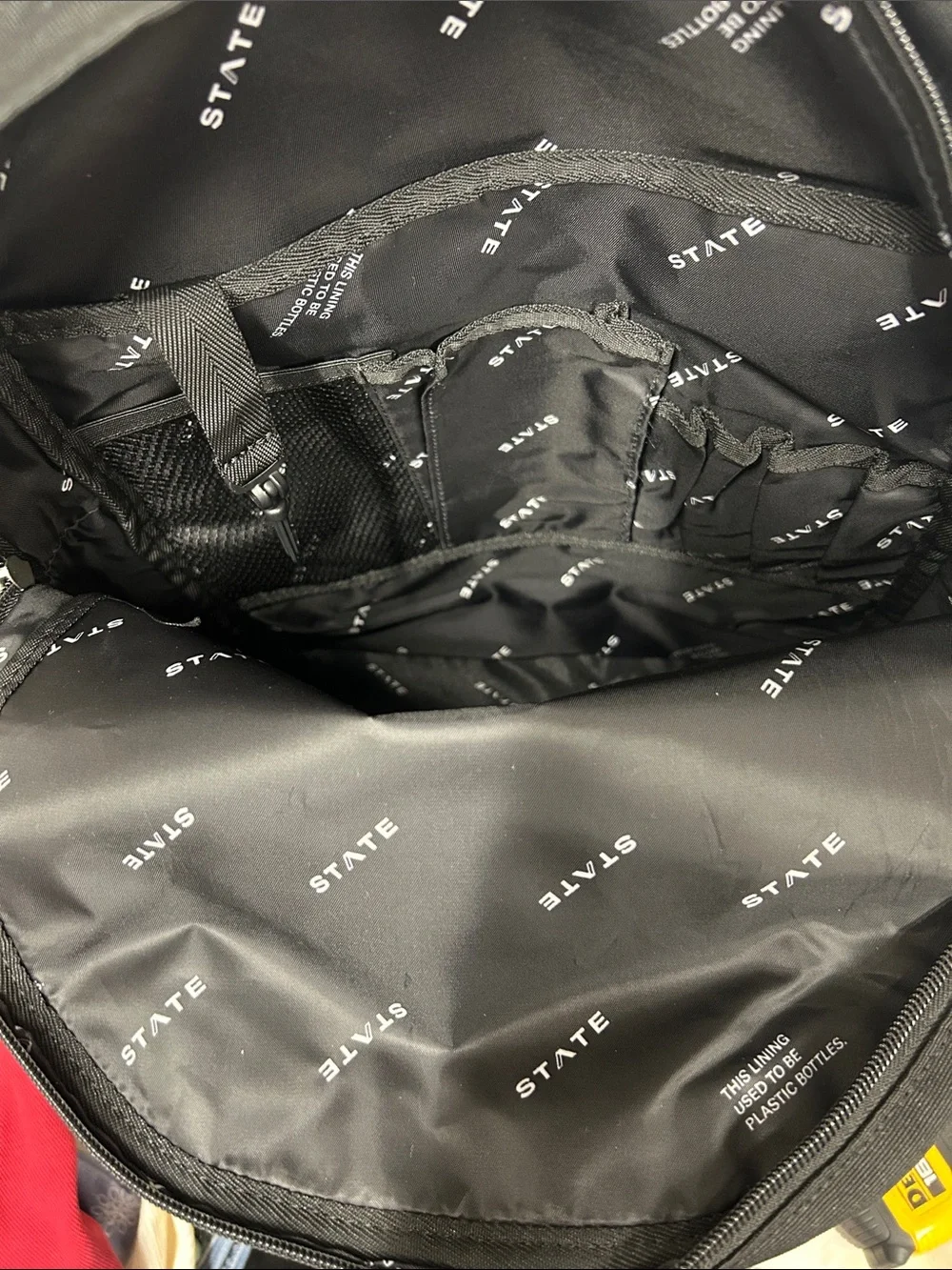 STATE REED Black Backpack with Red Accent